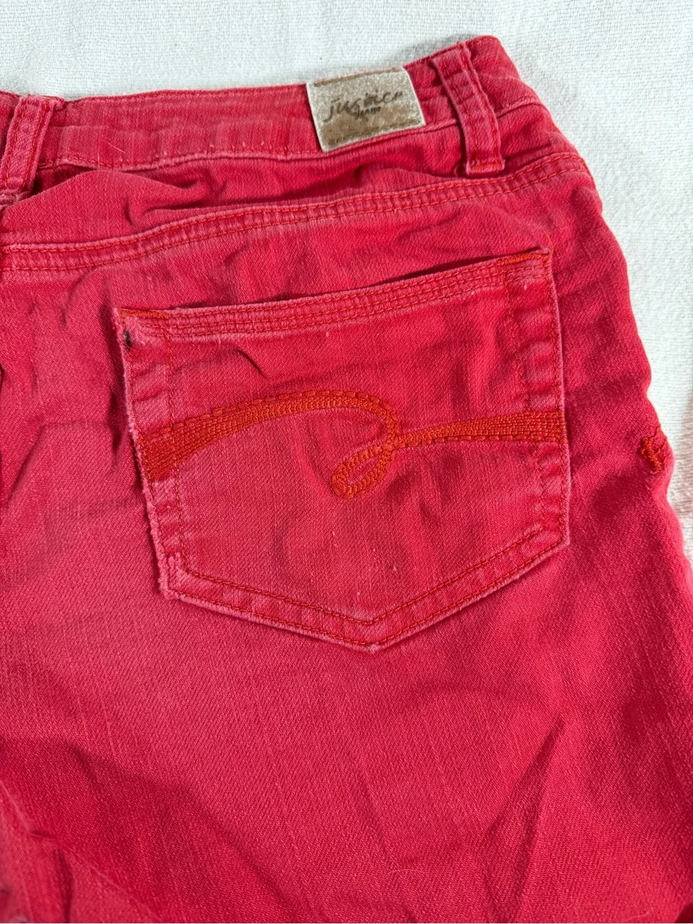Justice Red Girls' Casual Cotton Shorts